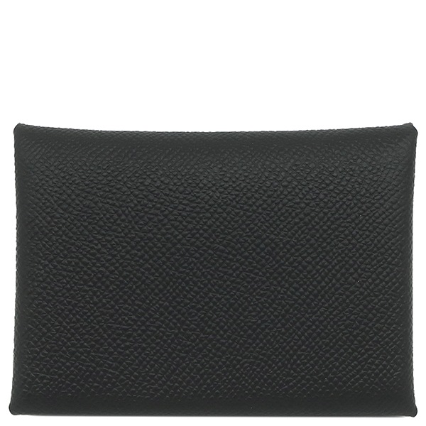 エルメス HERMES カードケース カルヴィ デュオ ヴォーエプソン ブラック シルバー金具 新品 未使用 黒 W刻印（2024年製） 【箱】【中古】