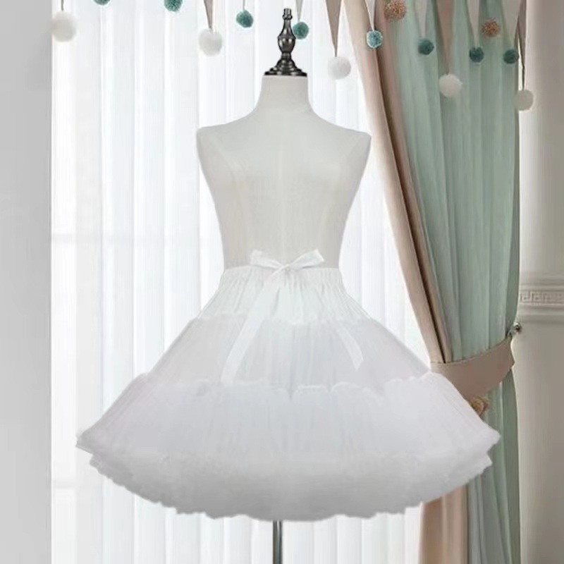 Lolita云朵裙撑女生白色洛丽塔无骨衬裙软纱蓬蓬裙撑女童棉花糖撑