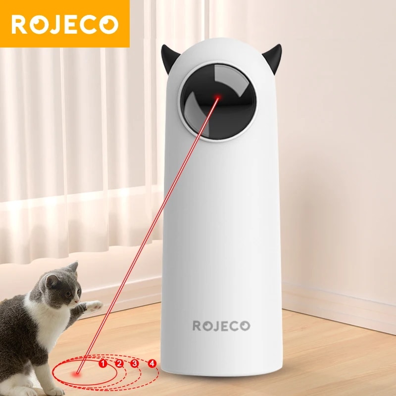 Rojecto-インタラクティブな自動猫のおもちゃ,LEDレーザー付きのインテリジェントなペット,屋内猫のおもちゃ,犬のアクセサリー