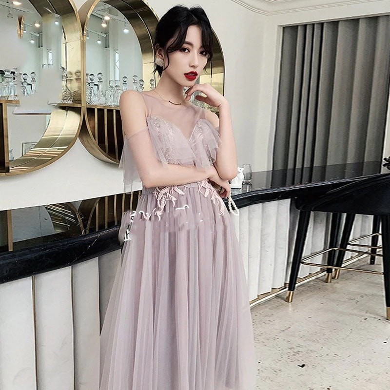 ウェディングドレスミモレ丈花嫁ドレスパーティードレスイブニングドレスお呼ばれ結婚式披露宴演奏会プリンセスドレス大きいサイズきれいめ