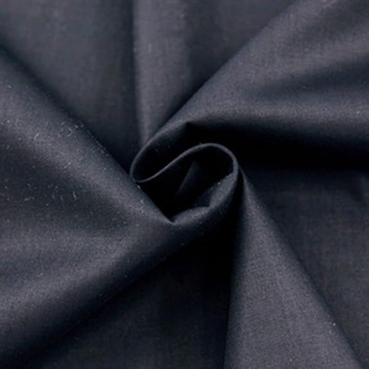 カラー ツイル生地 綿100％ 手芸 無地 コットン 布 (ブラック, 長さ5mx幅160cm)