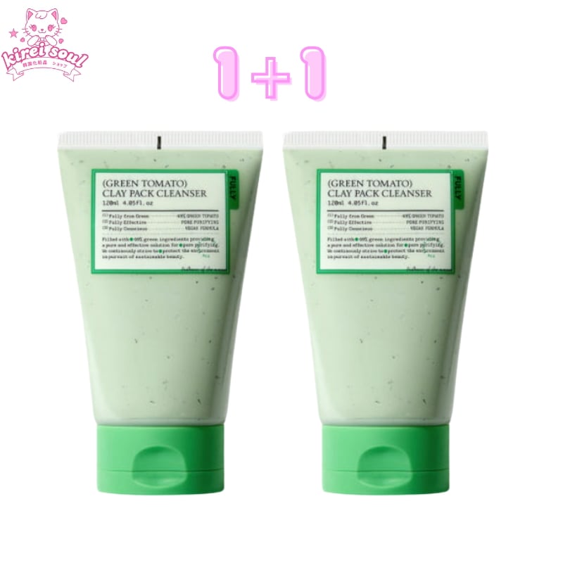 【韓国洗顔】　グリーントマト クレイマスククレンザー 120ml + 120ml 1+1 セット トマト 大容量 韓国コスメ 毛穴 黒ずみ 毛穴ケア ブラックヘッド クレイパック クレンジング