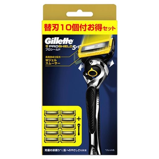 Gillette ジレット 髭剃り プロシールド9B ホルダー本体+替刃10個付