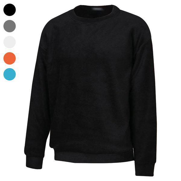 メンズ 軽シーズン 国内製作 フリース スウェットシャツ NE-L-TS-Q010-ブラック
