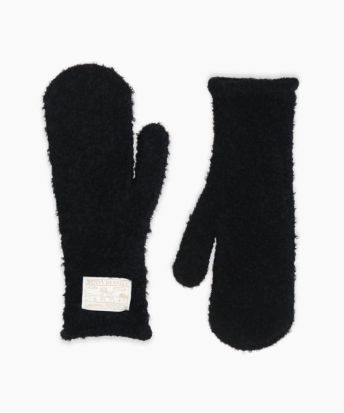 RENNYRENNIE_TEDDY LONG GLOVES [ NIGHT BLACK ]