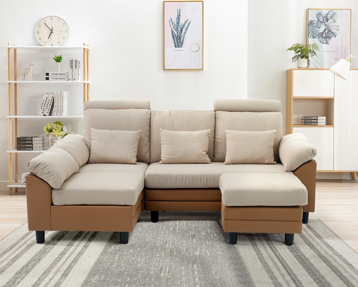 ソファー ソファ 3人掛け ハイバック ファブリック 弾力 自由レイアウト L字ソファー ローソファ 肘付きソファー カウチソファー コーナーソファー ヘッドソファー 三人掛けソファー sofa 46,483円