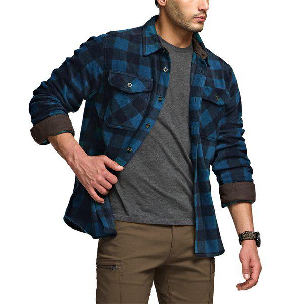 CQR コーデュロイ配色フリースシャツジャケット