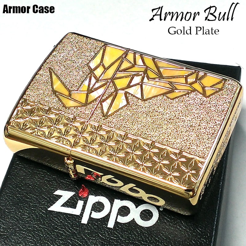 ZIPPO アーマー 限定 ジッポー ライター 牛 シェル 動物 Bull アニマル 天然貝象嵌 ゴールド 綺麗 雄牛 2面繊細彫刻 シリアルナンバー入り 金 重厚 かわいい 高級 美しい レディース 13,350円
