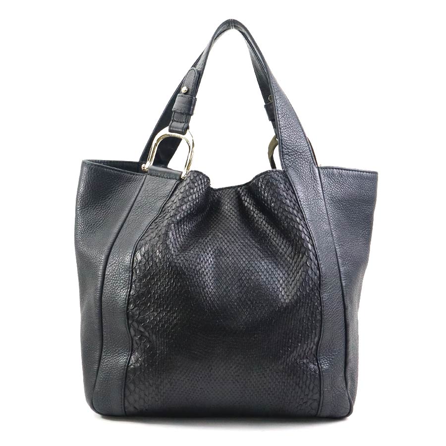グッチ GUCCI ハンドバッグ レザー/パイソン ブラック ユニセックス 257051 t19634a 26,134円