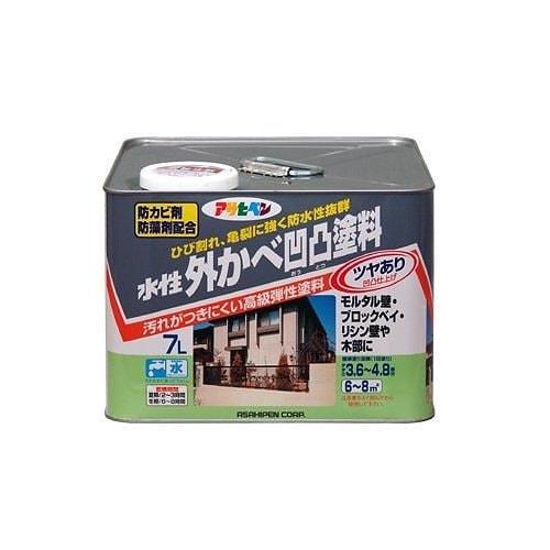 水性外かべ凹凸塗料 ツヤあり アイボリー 7L