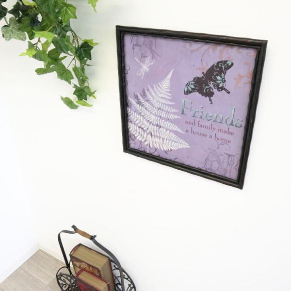 インテリアパネル アートフレーム 飾り アンティーク 蝶 ウォールデコレーション アイアン ボタニカル 440x440mm