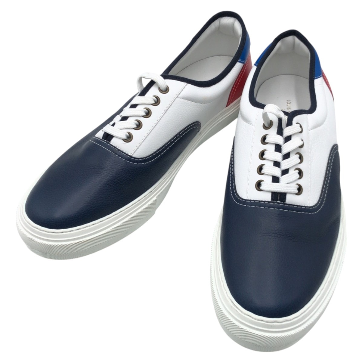 美品 トロカデロライン ネイビー ホワイト レッド レザー MS0139 スニーカー 靴 メンズ 500972