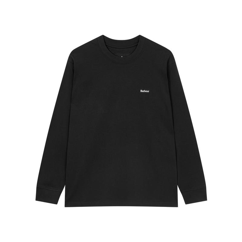 26SS メンズ ブラック OS フィット 刺繍ロゴ 長袖Tシャツ URTS6E101BK