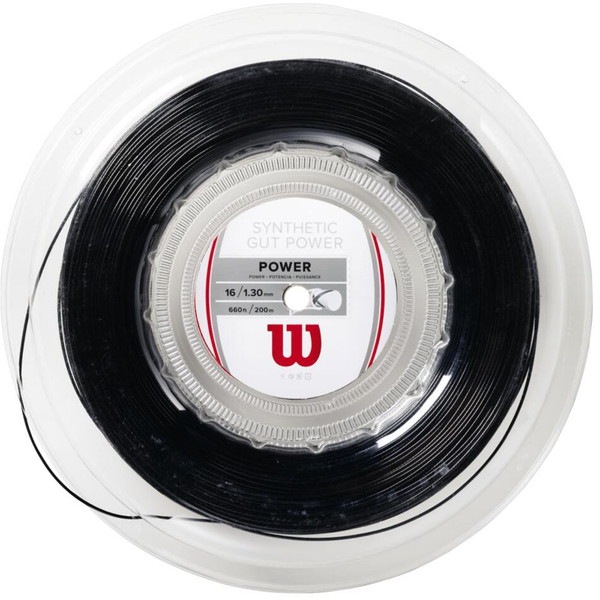 Wilson ウイルソン テニスストリングス SYNTHETIC GUT POWER 16 REEL ブラック テニス ガット・ラバー WRZ905200