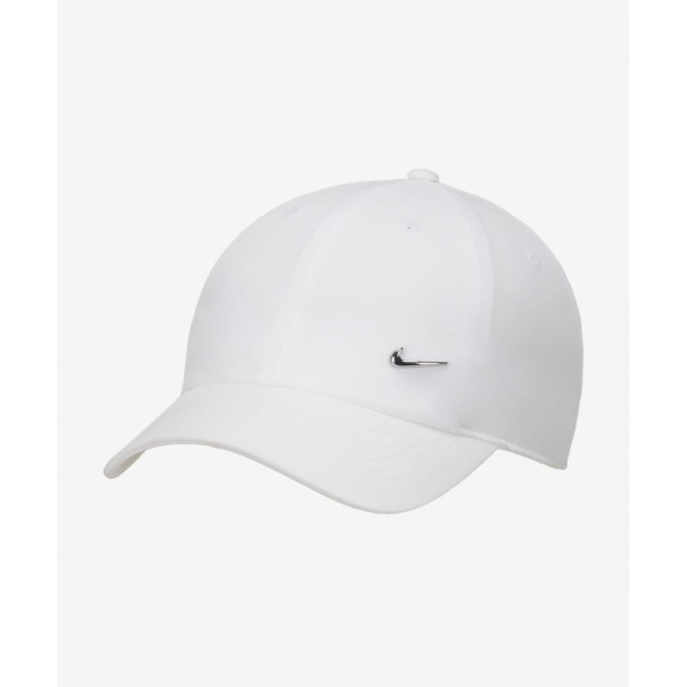 ナイキドライフィットクラブアンストラクチャードメタルスウッシュキャップ-ホワイト:メタリックシルバー/FB5372-100