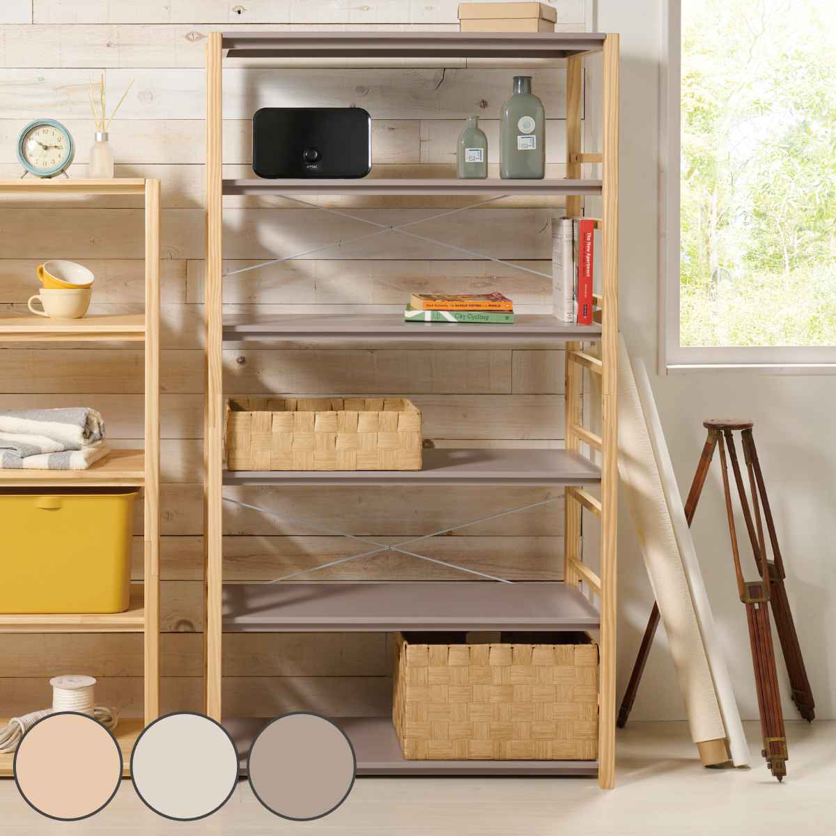 フリーラック 6段 天然木 オープンラック パレット 約幅85cm ラック 棚 本棚 木製 収納 家具 シェルフ ディスプレイラック 飾り棚 壁面収納 可動棚 組み合わせ シンプル