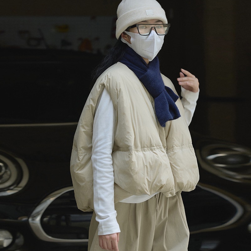 ベスト ダウンジャケット 2025春 アウター 韓国ファッション 秋冬 レジャー 保温 丸首ベスト トップス ジャケット 中綿コート タンクトップ