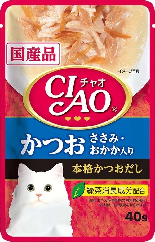 （まとめ買い）いなばペットフード CIAOパウチ かつお ささみ/おかか入り 40g IC-204 猫用 [x48]