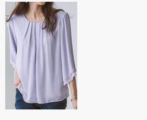 ブラウス 7分袖 レディース オフィス きれいめ 洗える ジョーゼット フレア カットソー裏地付