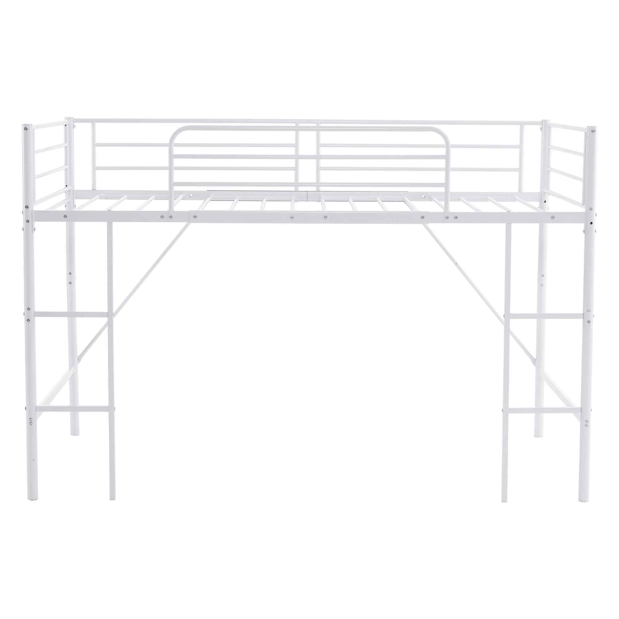 【国内即発送】【新作】【ホワイト】ロフトベッド パイプベッド シングル ベッド デスク付 シングルベッド 木 収納 北欧風 子供部屋 スチール 耐震 ベッド 新作