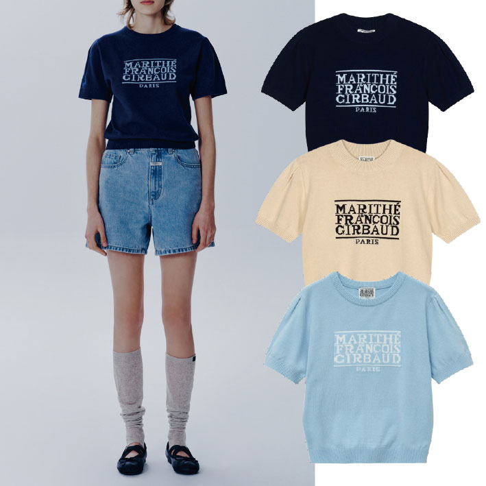 W CLASSIC LOGO HALF KNIT 半袖 レディース (3 colors)