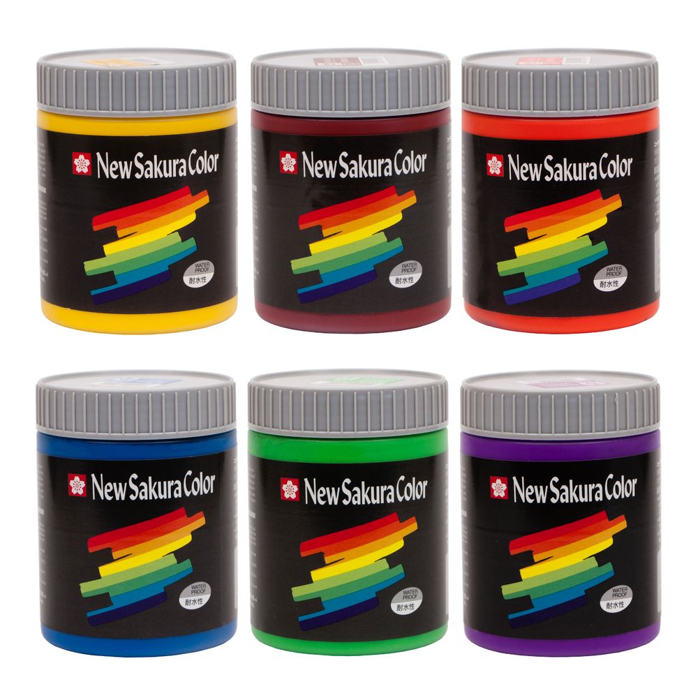 サクラクレパス 絵の具 ニューサクラカラー 600ml 6色セットB ETPW6B