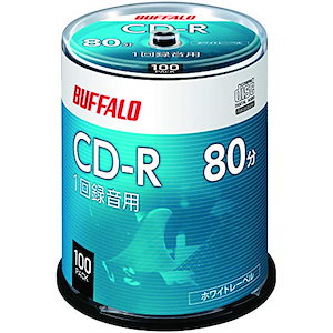 限定 バッファロー 音楽用 CD-R 1回録音 80分 700MB 100枚 スピンドル ホワイトレーベル RO-CR07M-100PW/N