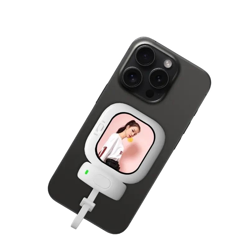 背面カメラ自撮りモニター 磁着式ミラー ポケットサイズ リアカメラ高画質自撮り 即貼り即撮り 無充電