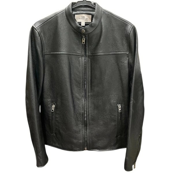 コーチ シングルライダースジャケット F86594 Sサイズ レザー ジャケット 【中古】