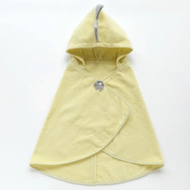 DINO フードバスタオル（イエロー） 綿100% 日本製 今治産 着丈60×110cm クレシェンド