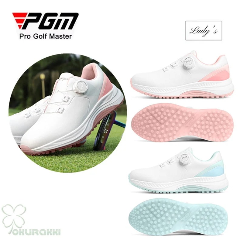 ゴルフ ゴルフシューズ 夏用 快適 通気 ダイヤル式 ソフトスパイク レディース スパイクシューズ スニーカー 靴 女子 防水 人工皮革2506gfshoe05