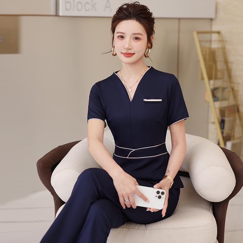 美容院 衛生士 作業服 女性 痩身 ホテル フロント フットマッサージ ペディキュア テクニシャン 作業服 夏