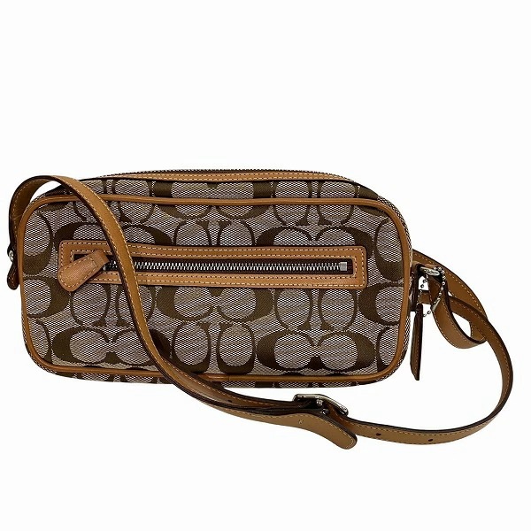 コーチ シグネチャー 6616 ブラウン キャンバス×レザー バッグ ショルダーバッグ 【中古】