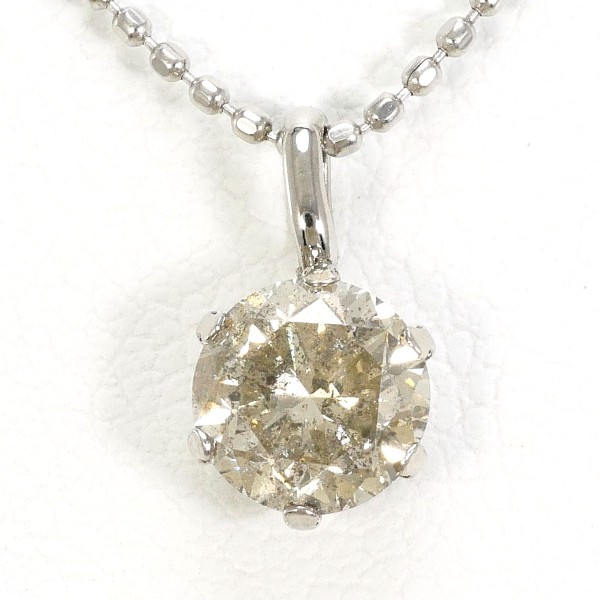 PT900 プラチナ PT850 ネックレス イエローダイヤ 0.7 約40cm ジュエリー 中古