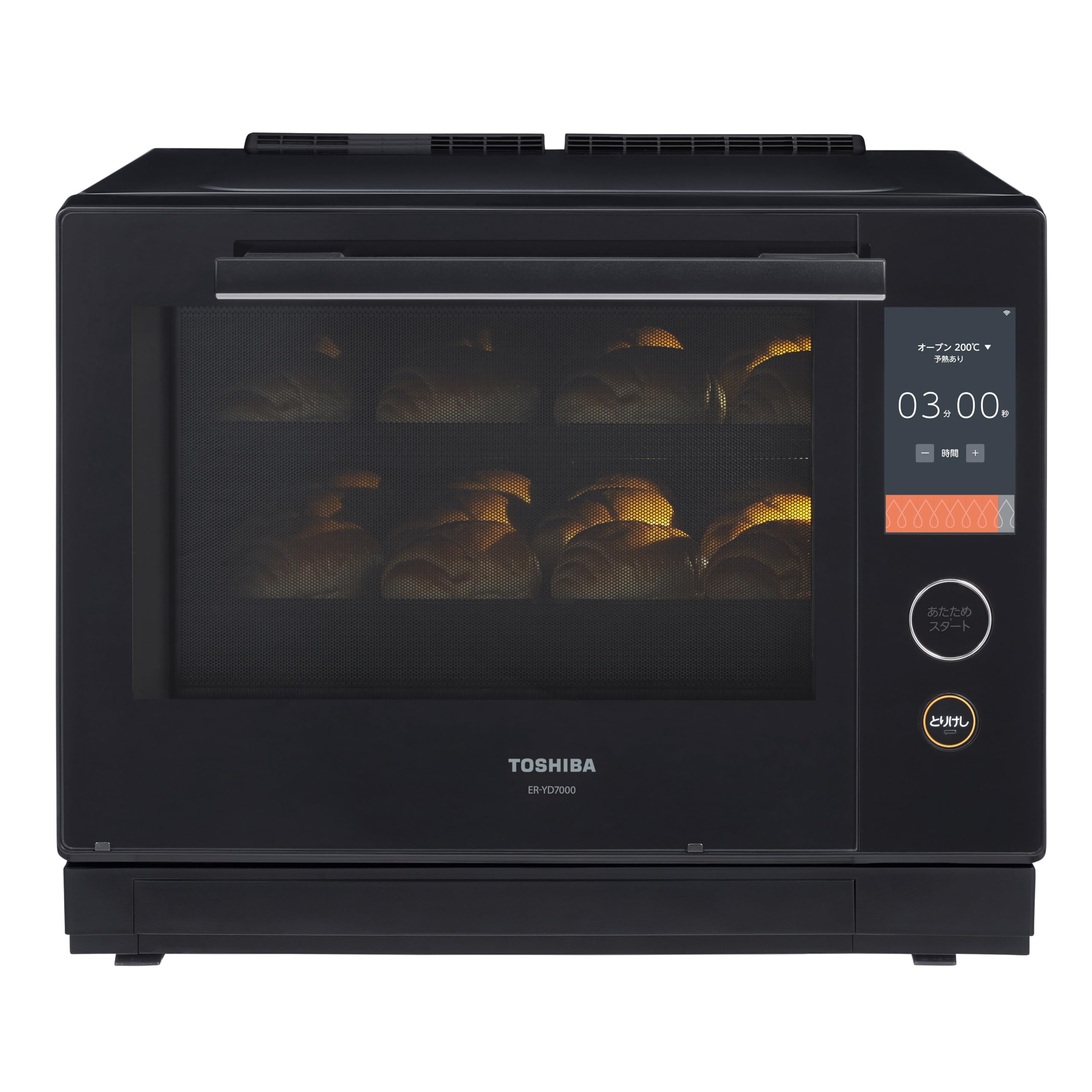 東芝 (TOSHIBA) オーブンレンジ 電子レンジ フラットテーブル microwave 簡単操作 石窯ドーム 30L ER-YD7000(K)
