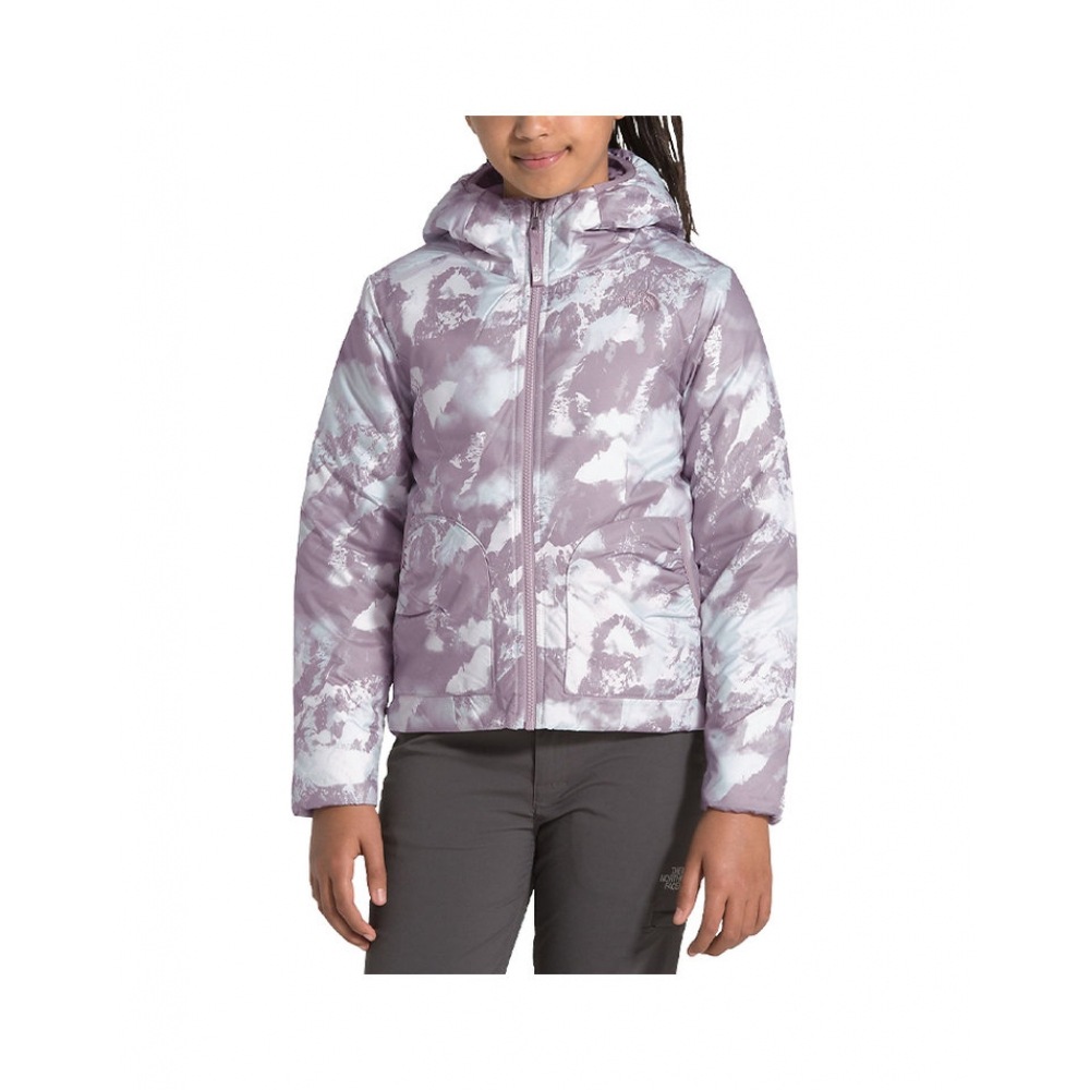 North Face 女の子用両面フード付きパッド入りジャケット