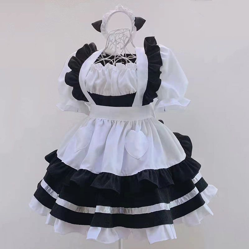 独特な 黒白 青色ピンク 2色クラッシクメイド服 シンプル 肩フリル 胸元ギャザー ワンピース 悪魔 ワンピース カラー 黒 白 Www Coralreefcondos Com