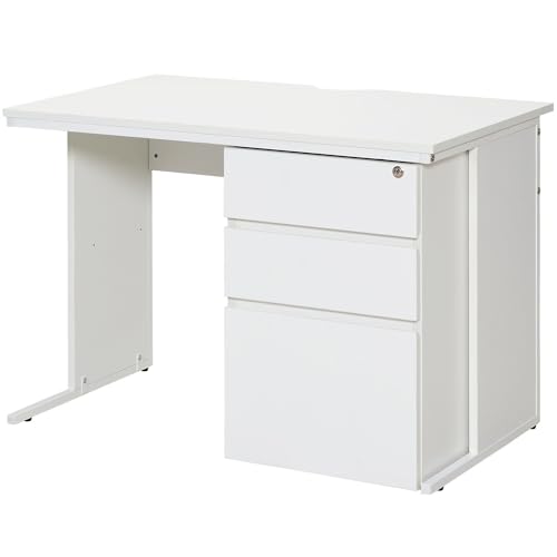 法人様向け オフィスコム オフィスデスク パソコンデスク 事務机 片袖机 幅1000奥行600高さ700mm ホワイト Z-LWKD-1060-WH3