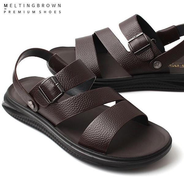 男性革サンダル バックル身長サンダル 男性水遊びサンダル AL21