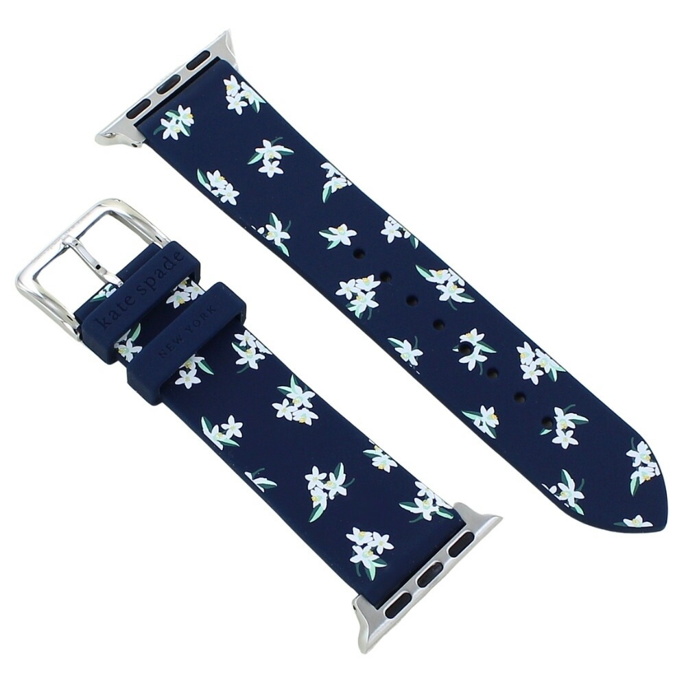 ケイトスペード アップルウォッチ バンド ベルト レディース シリコン ネイビー 花柄 かわいい おしゃれ 替え 交換 ベルトのみ 38mm 40mm 41mm 42mm シリーズ 10 9 8 7