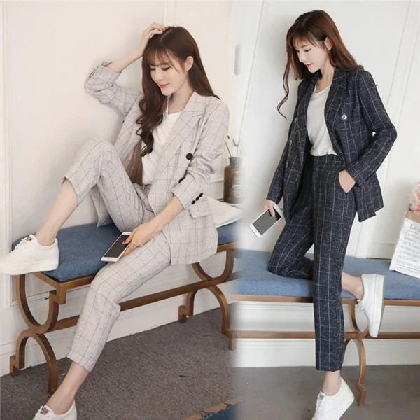 【送料無料】レディース スーツセット スーツ パンツスーツ セットアップ 2点セット ロングズボン オフィス ビジネス 通勤 おしゃれ 無地 春秋 着痩せ