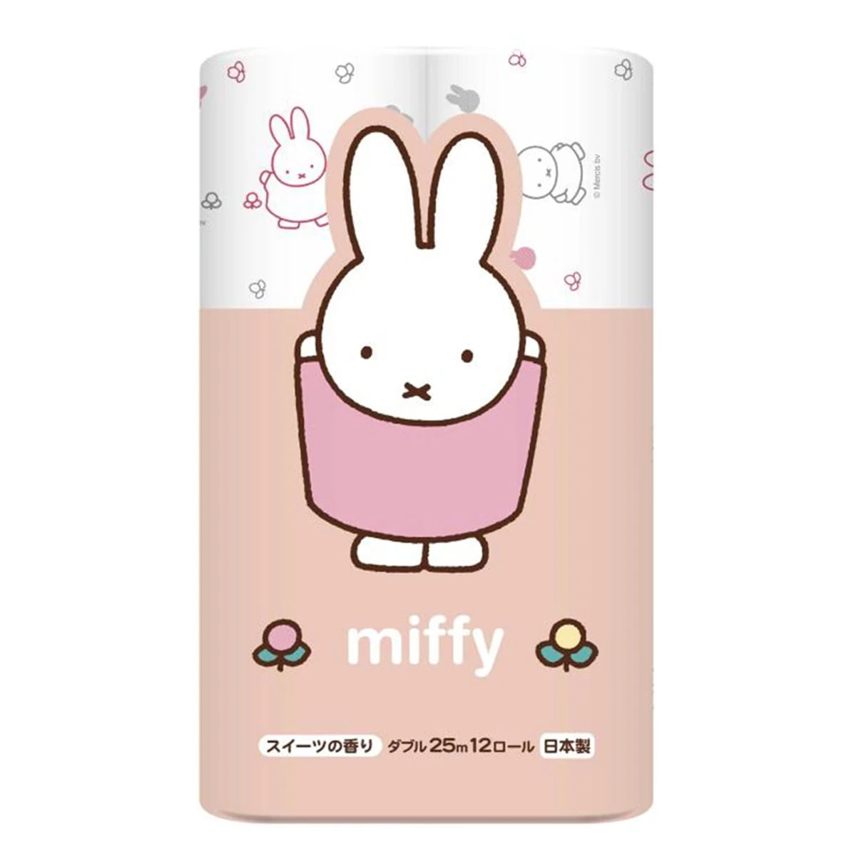 トイレットペーパー 丸富製紙 ミッフィー スイーツの香り 再生紙100% ダブル25m 12ロール入り X8パック