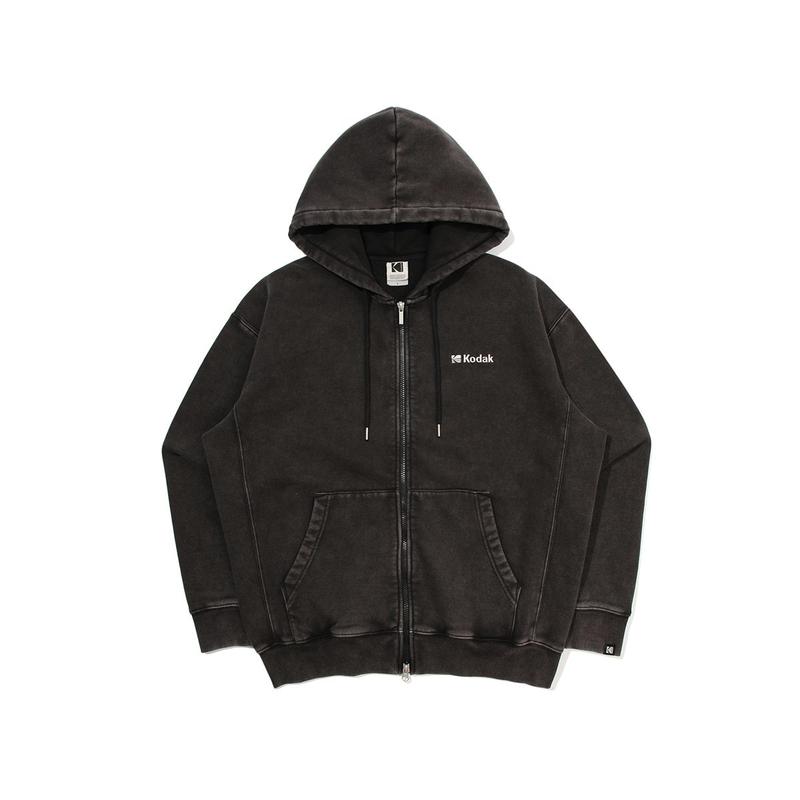 [公式]エッセンシャルスノーウォッシング裏起毛フードジップアップ BLACK