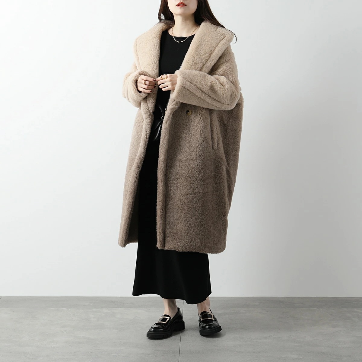 MAX MARA マックスマーラ テディベアコート GATTO ガット レディース TEDDY テディ グラデーション ダブルブレスト オーバーサイズ ファーコート 001