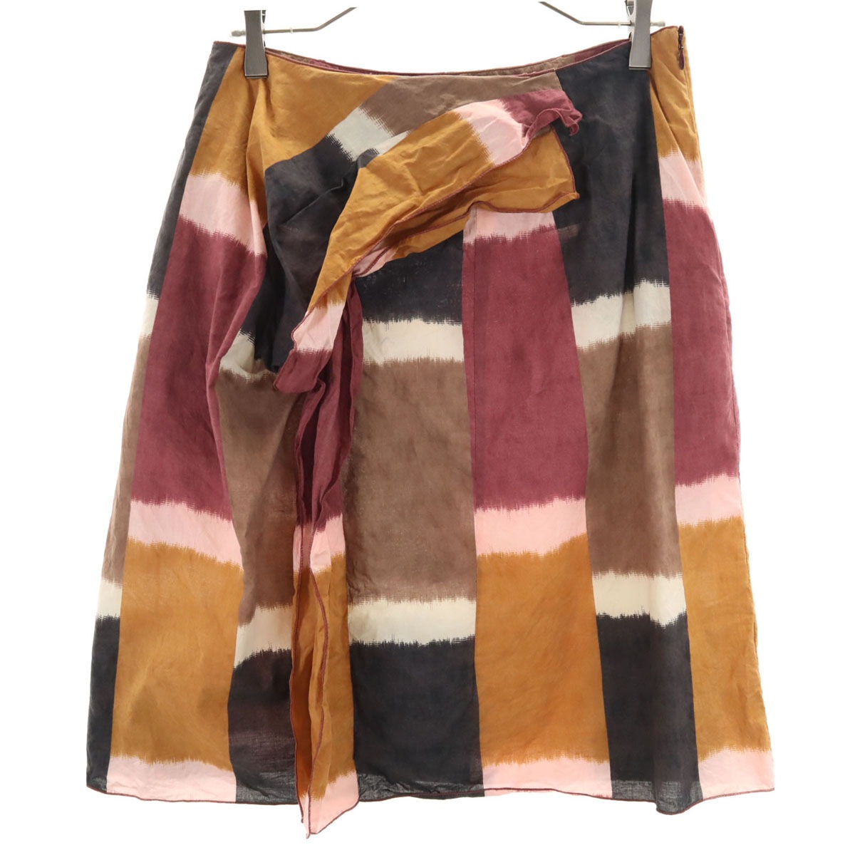 イタリア製 総柄 ミディスカート 42 マルチ レディース 古着