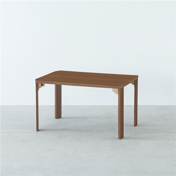 [3個セット]テーブル60（ブラウン/茶）[幅60cm] 机 ローテーブル ミニテーブル 木目 座卓 折りたたみ リビングテーブル 折れ脚 完成商品 業務用 NK-360