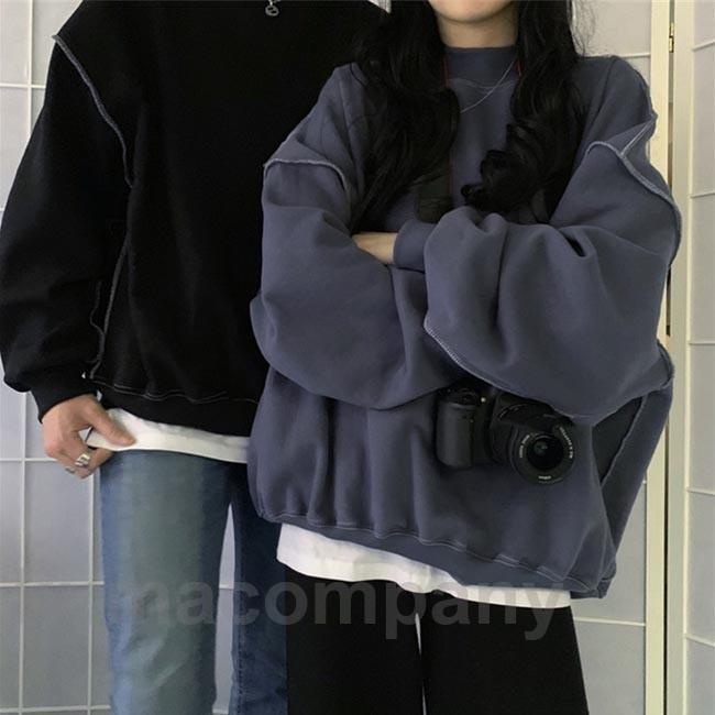 スウェットトップス レディース トレーナー スウェット ドロップショルダー オーバーサイズ パーカー ラウンドネック トップス 春秋