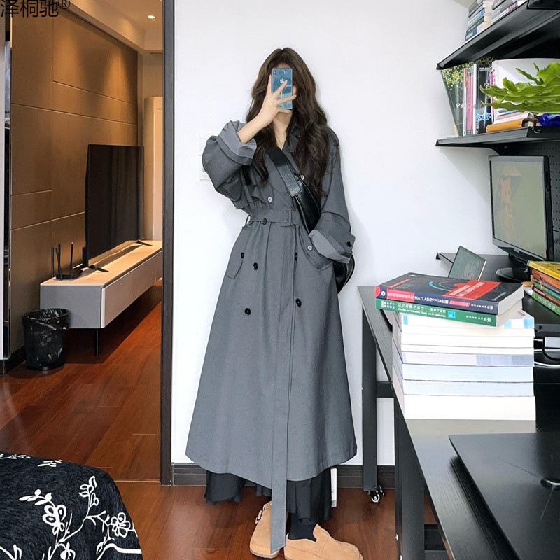 日系トレンチコートレディース春秋の新作小柄で高級感抜群韓国系トレンドカジュアル