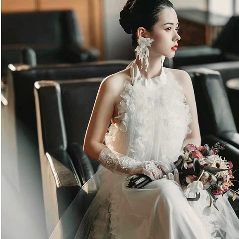 ウェディングドレス 花嫁ドレス パーティードレス ロングドレス ロングレディース 花 袖なし エレガント 結婚式 披露宴 おしゃれ 大人 11,168円