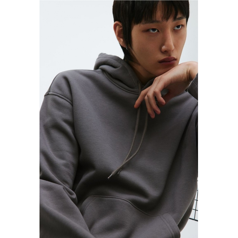 H&M ルーズフィットパーカーダークグレー
